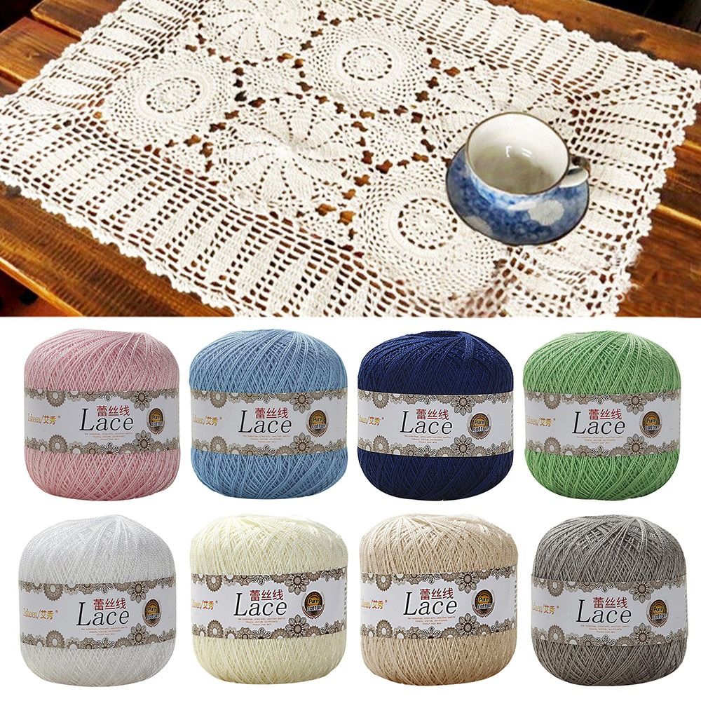 Cotton Embroidery Thread Skeins - 50 г/шар, мягкая хлопчатобумажная кружевная пряжа,
