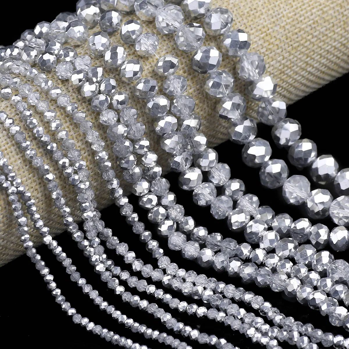 Glass Seed Beads 2Mm Jewelry Making - Полусеребряные Прозрачные плоские круглые Австрийские стеклянные