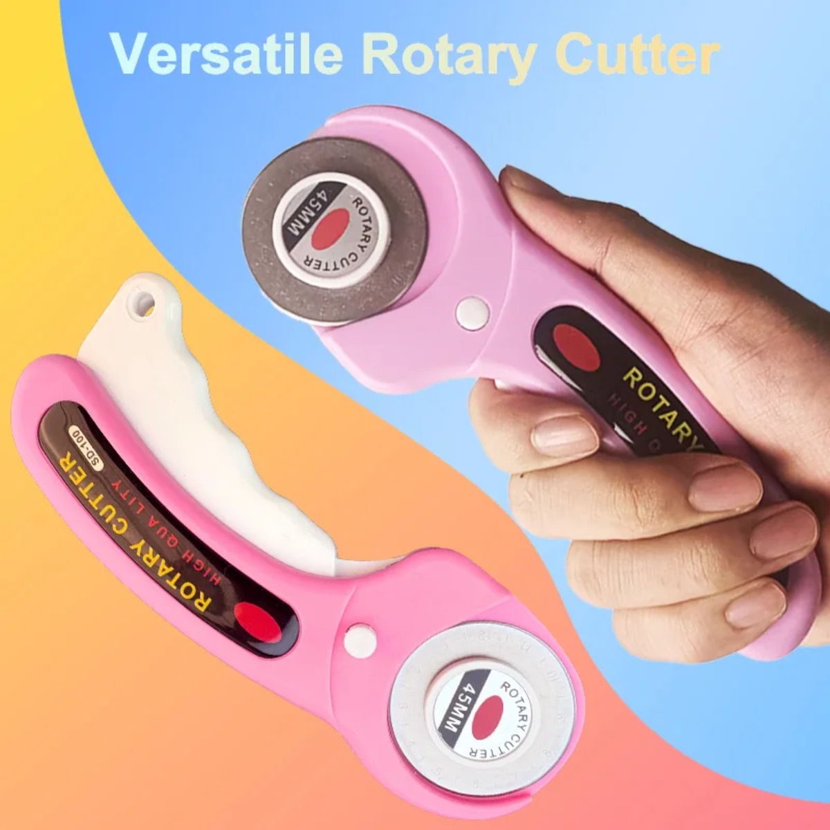 Розовый роторный резак для пэч – обзор и цена Rotary Cutter For Fabric 45Mm